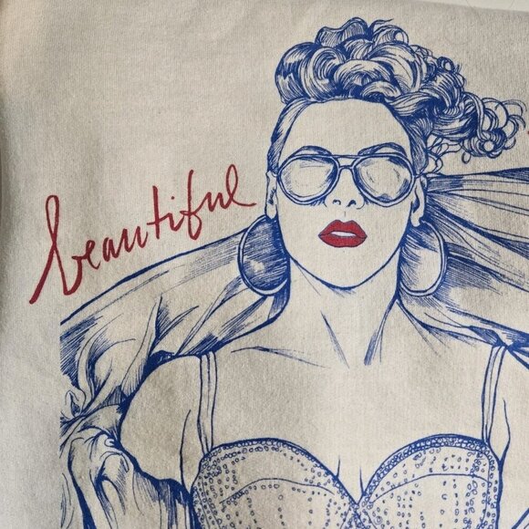 Pink P!nk Beautiful Trauma World Tour Sweatshirt White Medium Cotton Pinkspage - Picture 9 of 11